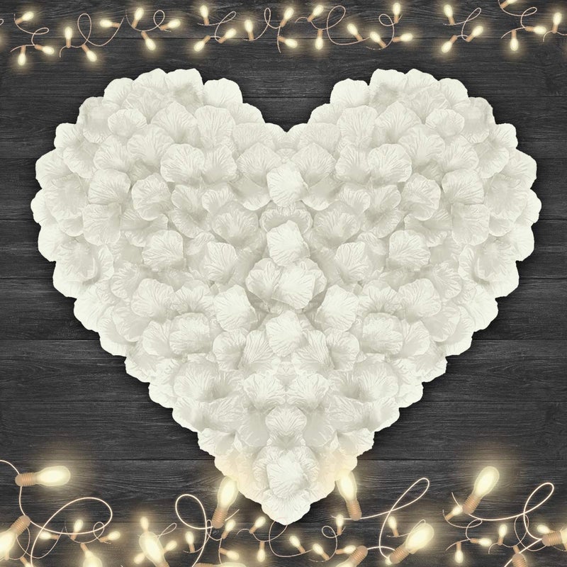 VKshop 4500 Pack White Rose Petals,Artificial Roses Flower Petals for Romantic Night,Valentine's Day and Weddings - Image 2